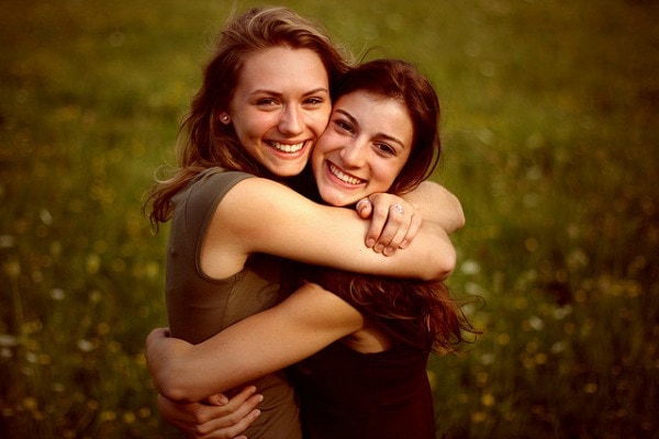 Friends hugging