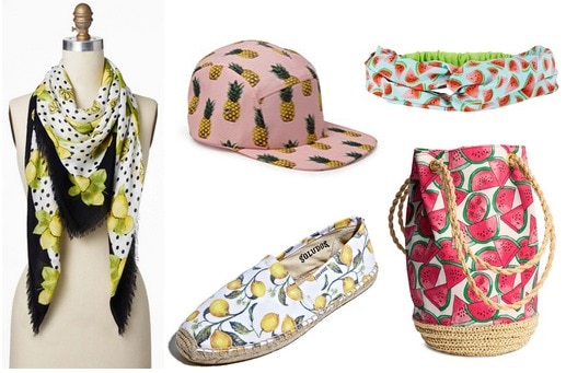 Fruit print accessories