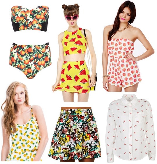 Fruit print clothing