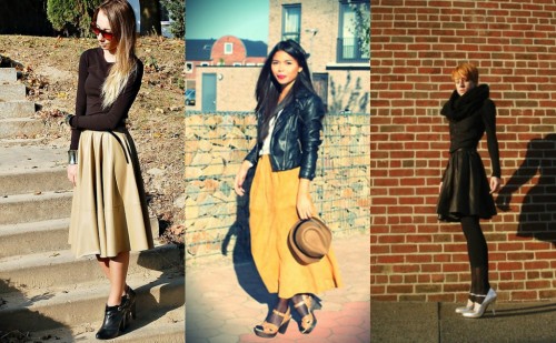 Full Leather Skirt Street Style