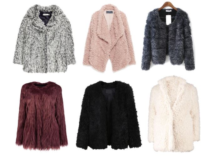 sweater and faux fur skirt
