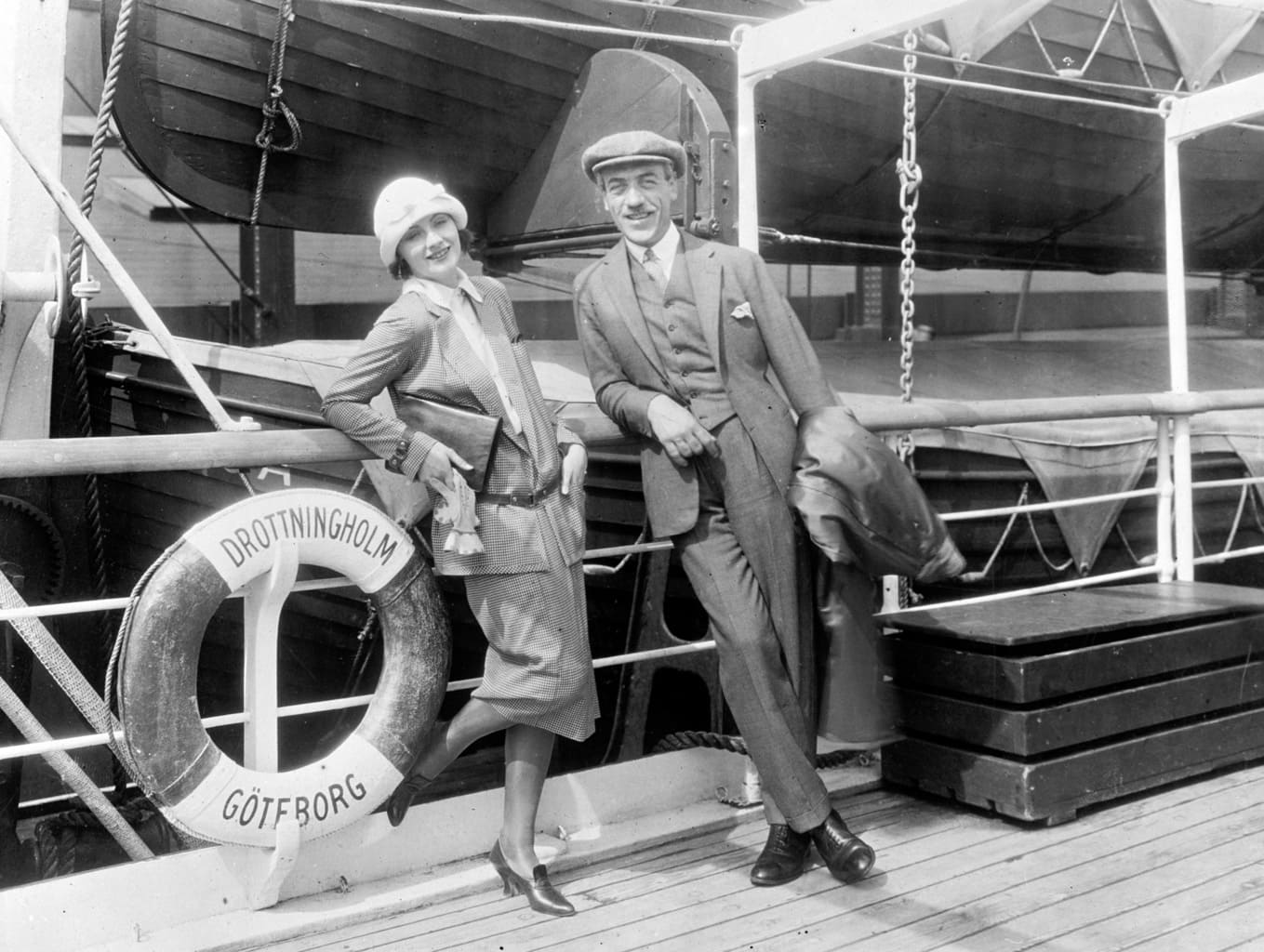 Greta Garbo and Mauritz Stiller on their way to the United States in 1925.