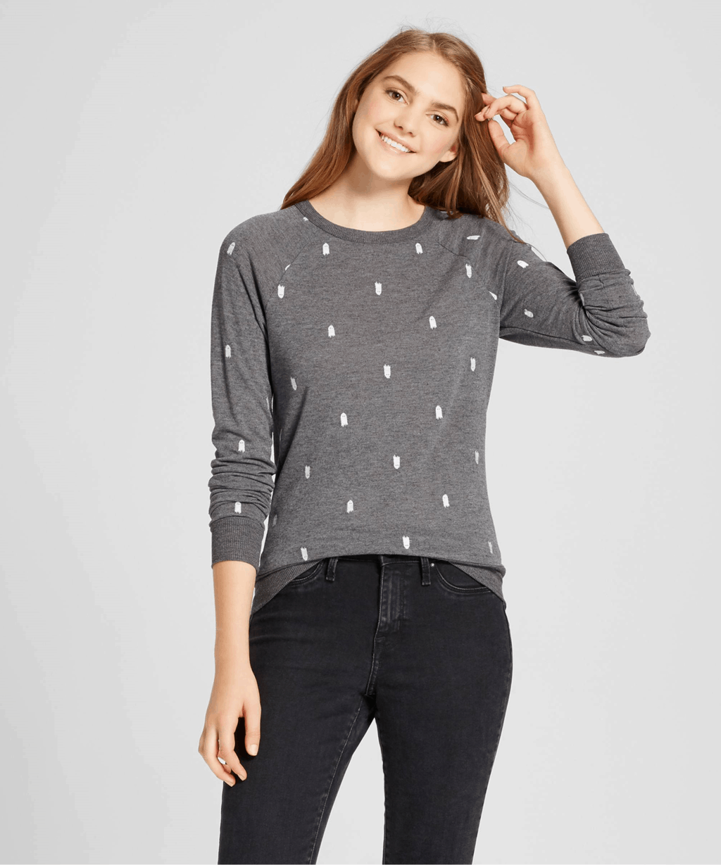 Ghost printed sweater in gray from Target