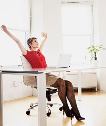 Girl at a desk