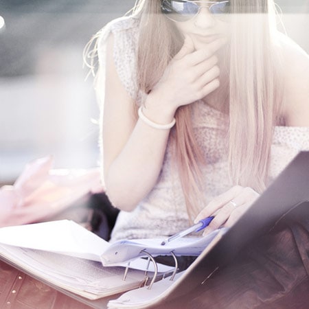 Girl doing homework