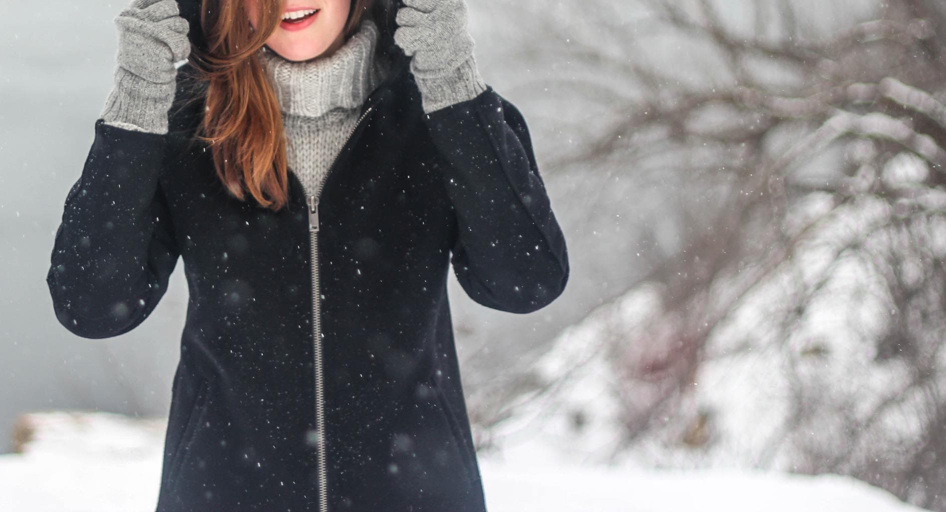 Girl wearing a winter coat