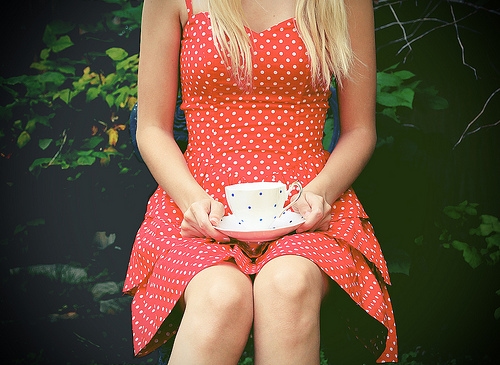 Girl in a red dress