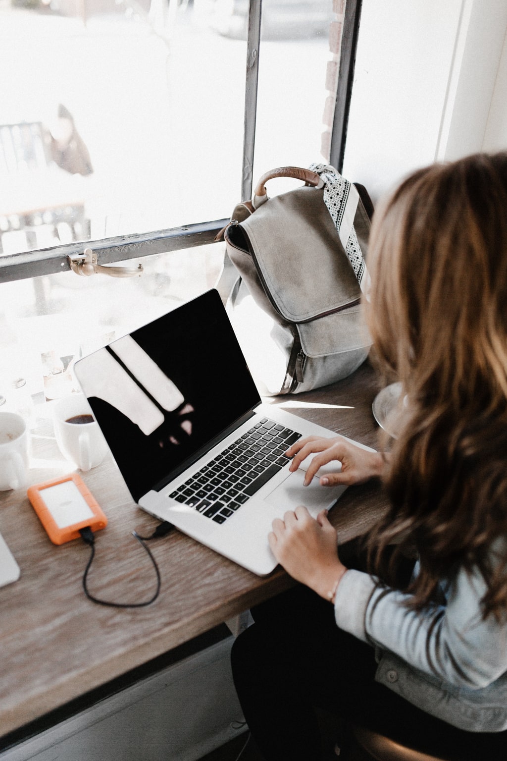 Girl working on laptop