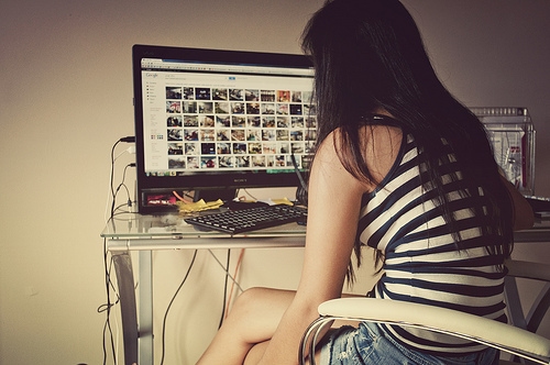 Girl on computer