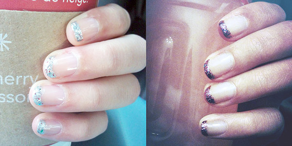 Glitter french manicure