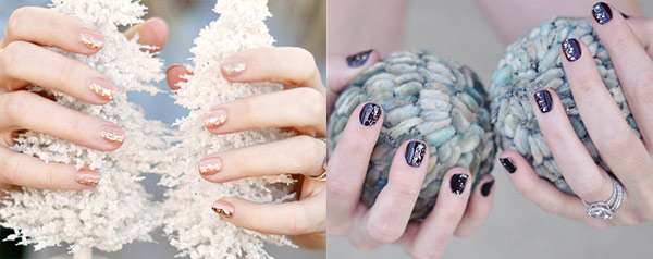 Glitter stripe nails