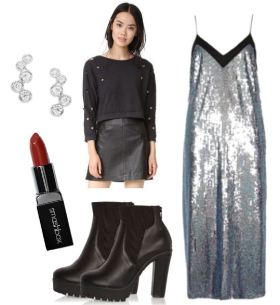 sequin slipdress outfit