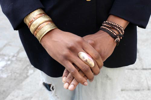 Gold and bronze jewelry