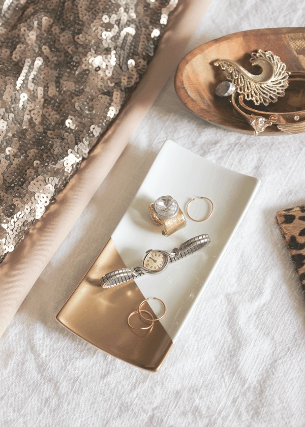 Gold dipped jewelry tray from A Fabulous Fete
