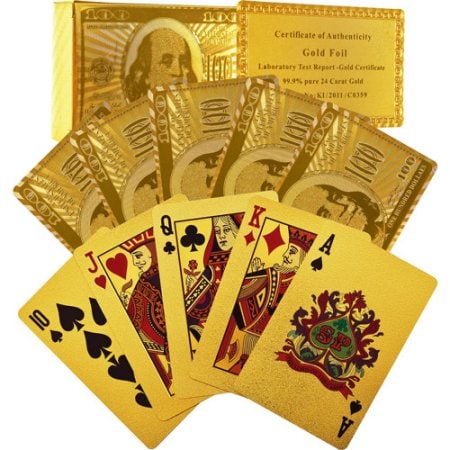 Best gifts for friends: Gold foil playing cards