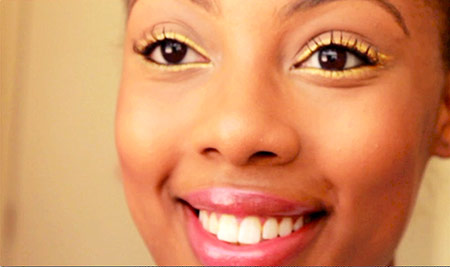 "Gold leaf" eyeliner look