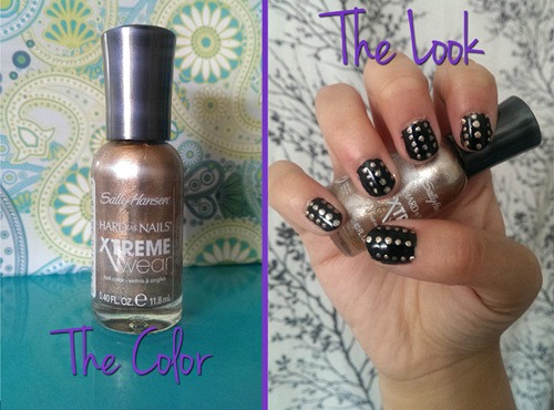 Golden i nail polish look