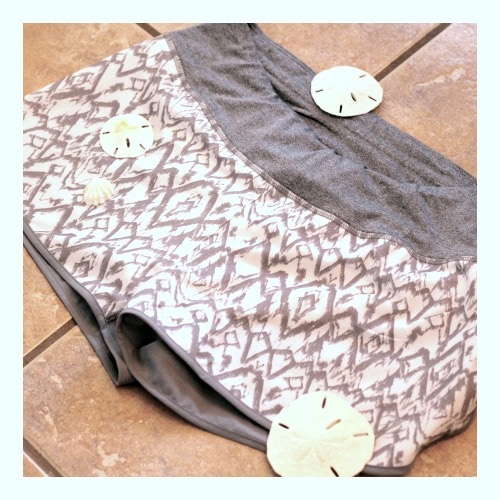Gray and white running shorts