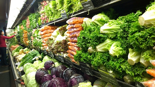 vegetables at a grocery store
