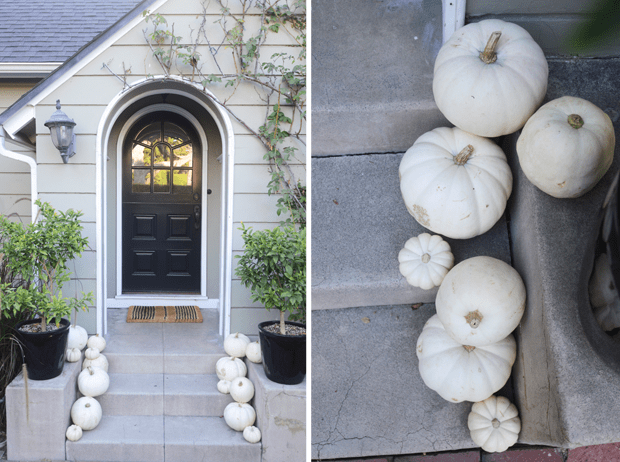 How to decorate your dorm for fall: White pumpkins