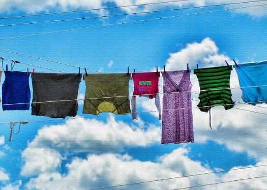 Hanging laundry out to dry