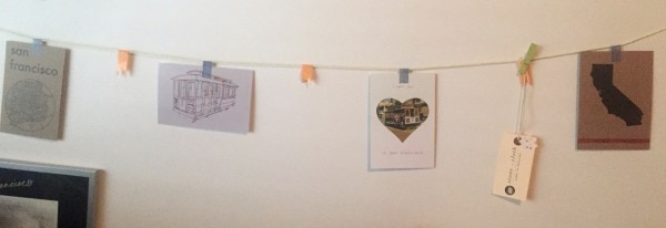 Hanging postcard banner