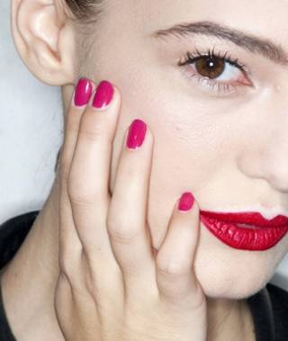 Red Lipstick Pink Nails