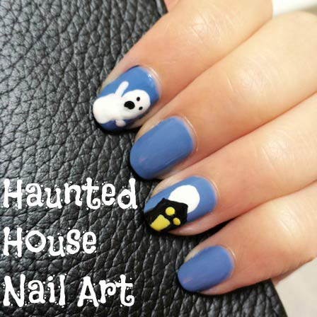 Haunted house nail art for Halloween!