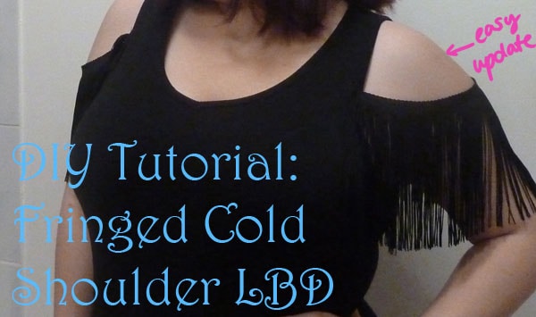 DIY Tutorial: Fringed Cold Shoulder LBD