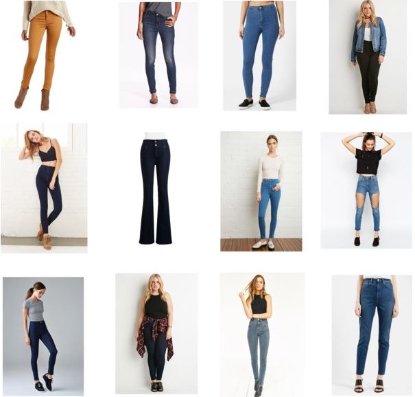 high-waist jeans shopping