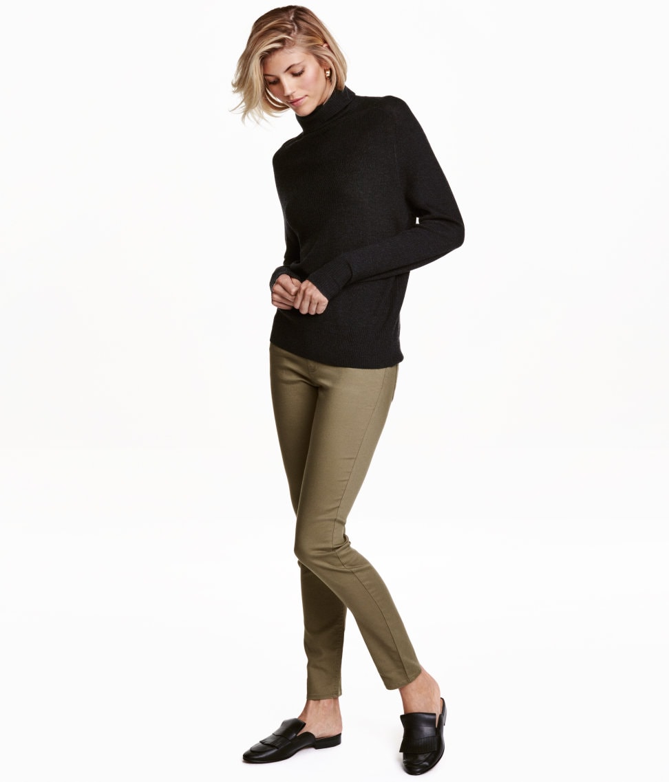 H&M slim fit pants in light khaki