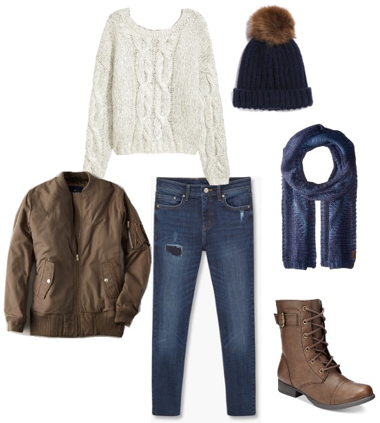 cute menswear inspired winter outfit