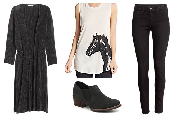 Horse print tee spring outfit