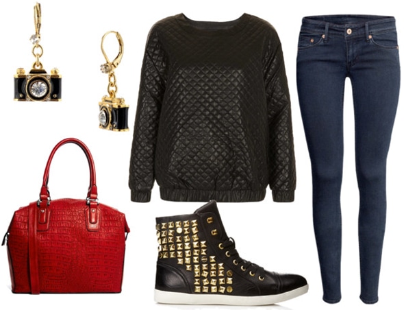How to style a faux leather sweater for day