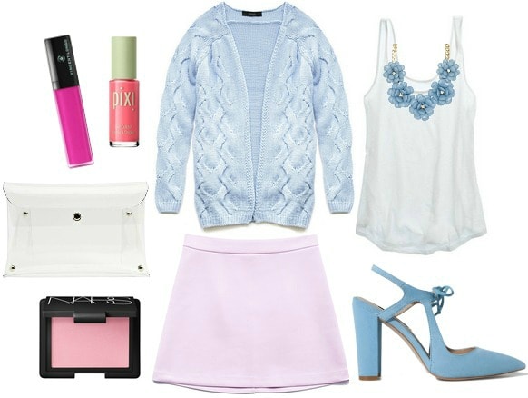 How to wear a pastel skirt for night out