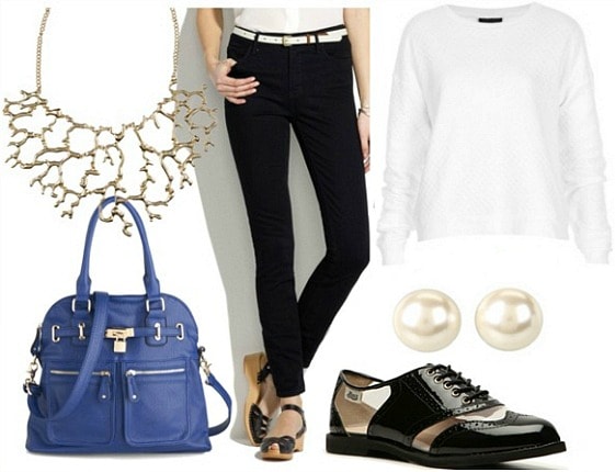 How to wear high waisted black ankle jeans for day