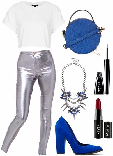 How to wear metallic pants for a night out