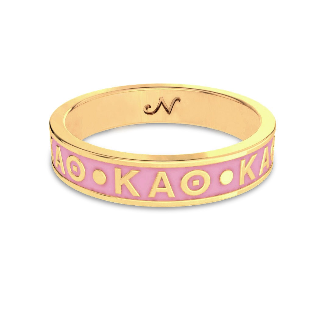 KAO sorority bracelet in pink and gold