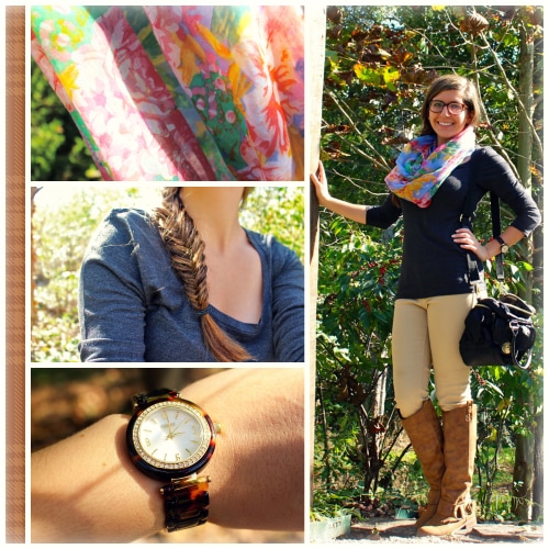 Leah-Infinity-Scarf-Tan-Pants-Watch-Fishtail