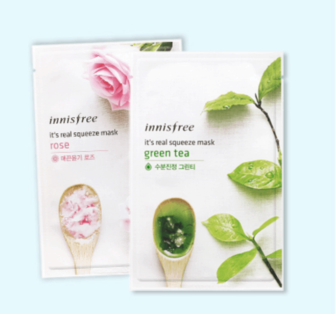 innisfree sheet masks green tea and rose