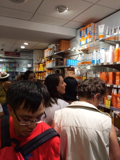 inside a French pharmacy