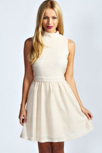 Ivory high neck dress