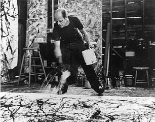 Jackson Pollock process photo by Hans Namuth