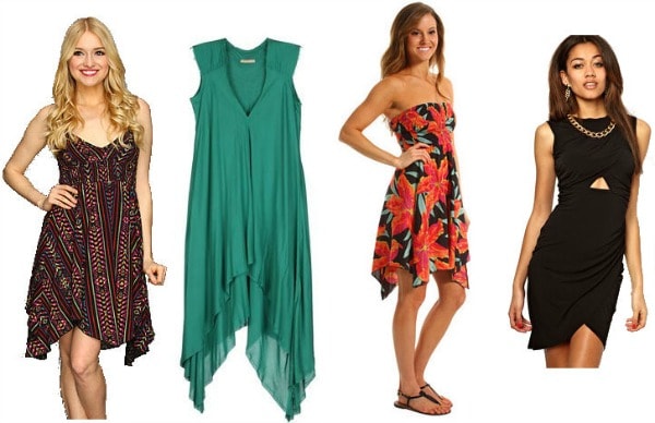 Jagged hemline dresses