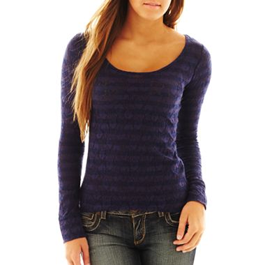 Jcpenney striped lace tee