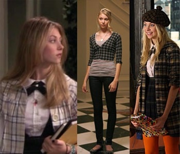 Jenny Humphrey from Gossip Girl (Taylor Momsen) wearing prints and plaids