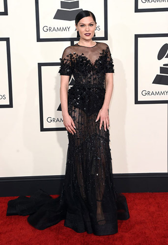 Jessie J in Ralph Russo at the 2015 Grammys