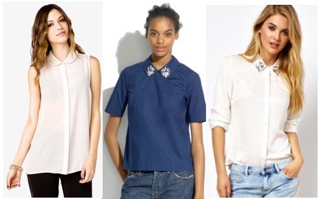 Jewel collar blouses