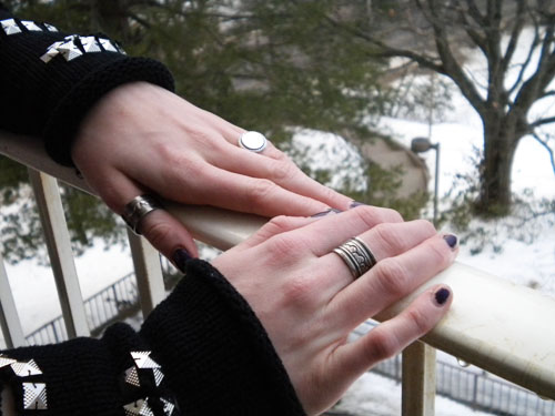 Wesleyan University style - rings