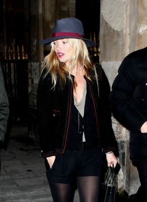 The always stylish kate moss treats herself to some retail therapy during paris fashion week